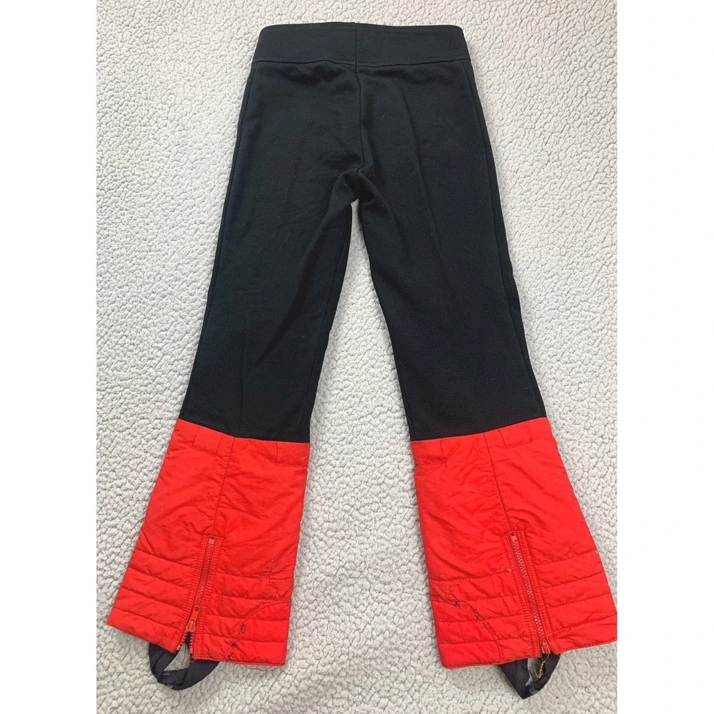 Vintage Profile Ski Pants Youth 12 Black Red Wool‎ Blend Stirrup Insulated